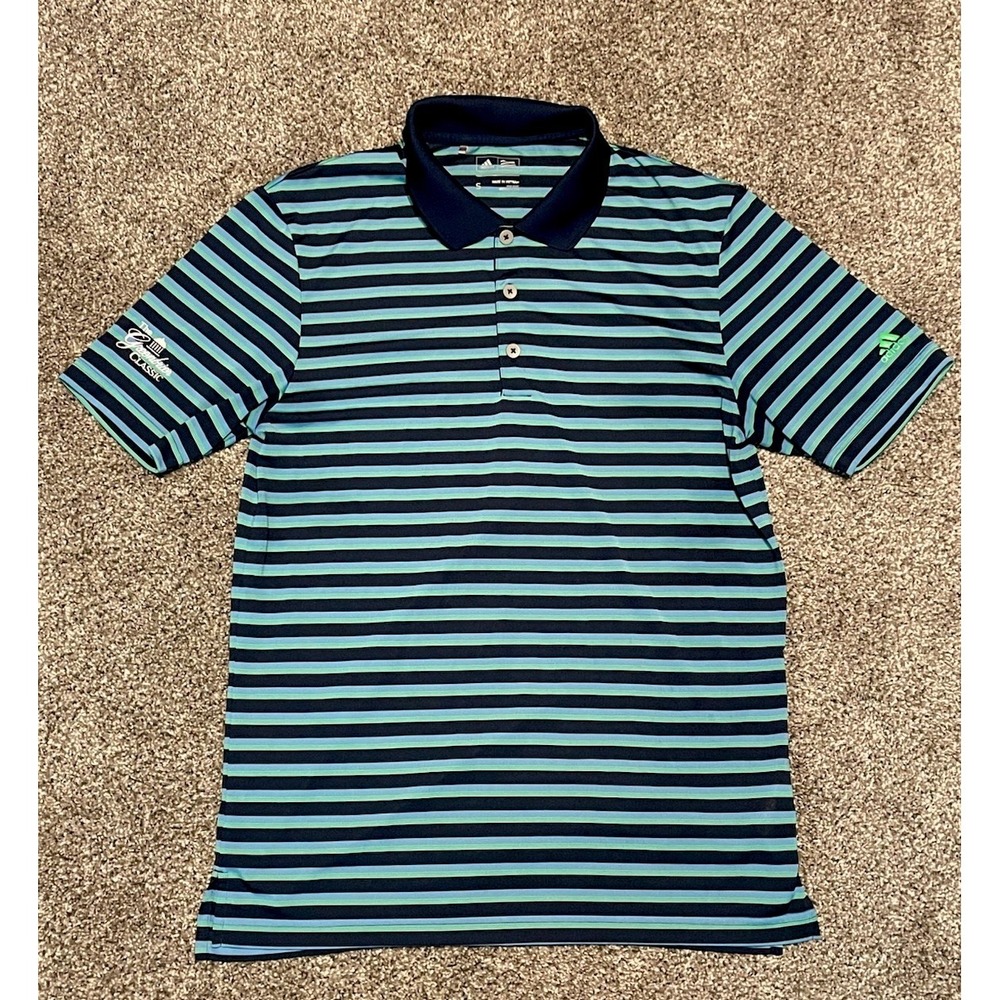 Adidas Golf Polo Mens Athletic Lightweight Short Sleeve Stripes Stretch‎ Small